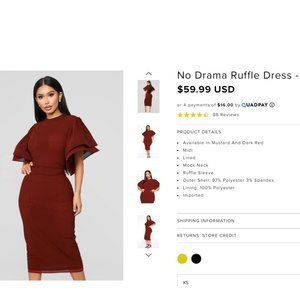 Fashion Nova Ruffle Dress - Never worn